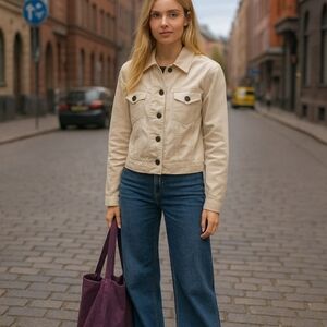 Jones New York Stretch Jacket Trench Pockets W 2X EUC